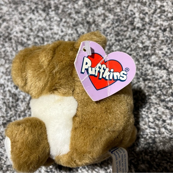 Swibco Puffkins Bosley Bulldog Plush Stuffed Animal Tan White Mini Vintage 4" - Picture 8 of 11